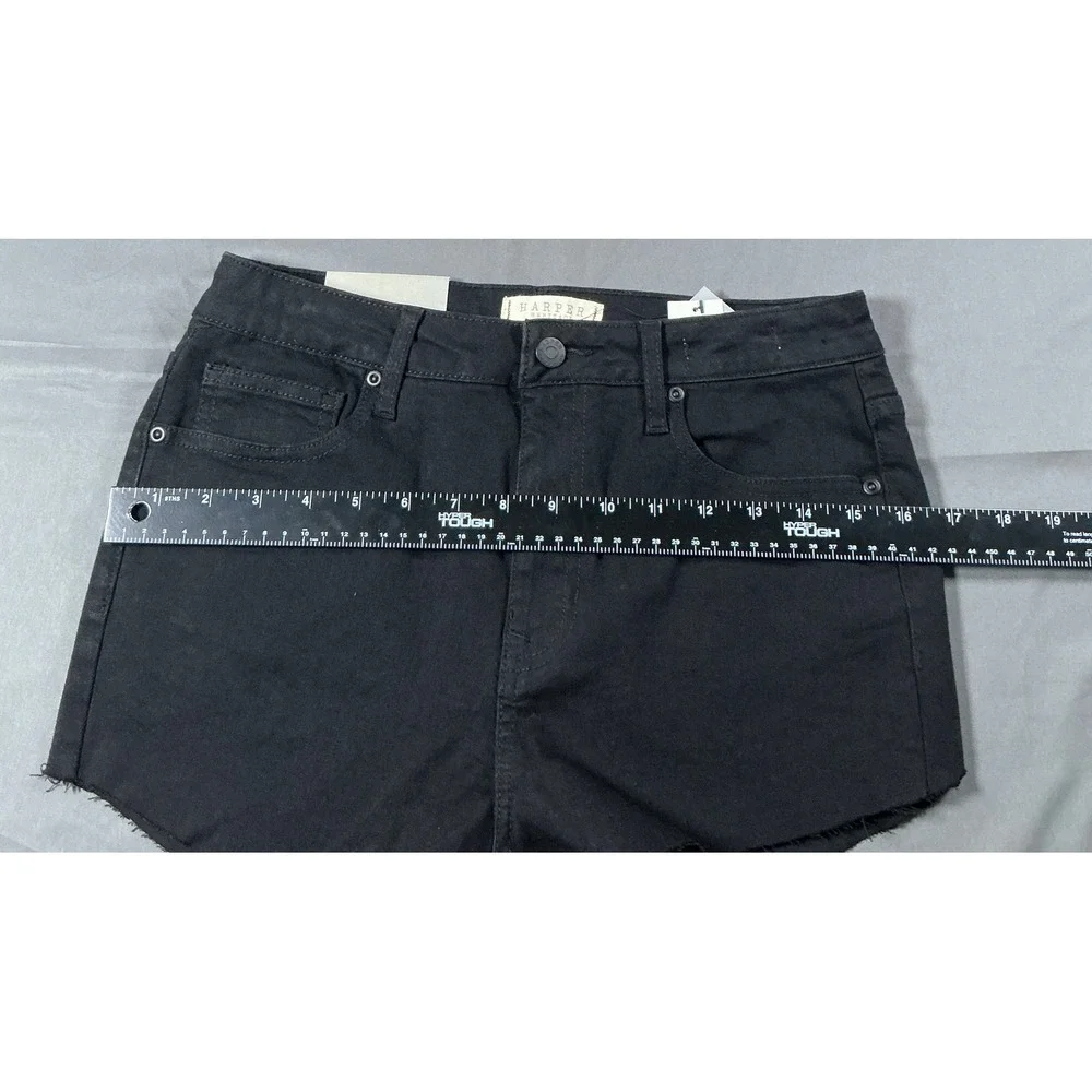 Harper Heritage Women High Rise Skinny Black Denim Cut Off Short Sz 29/ US 8 NWT